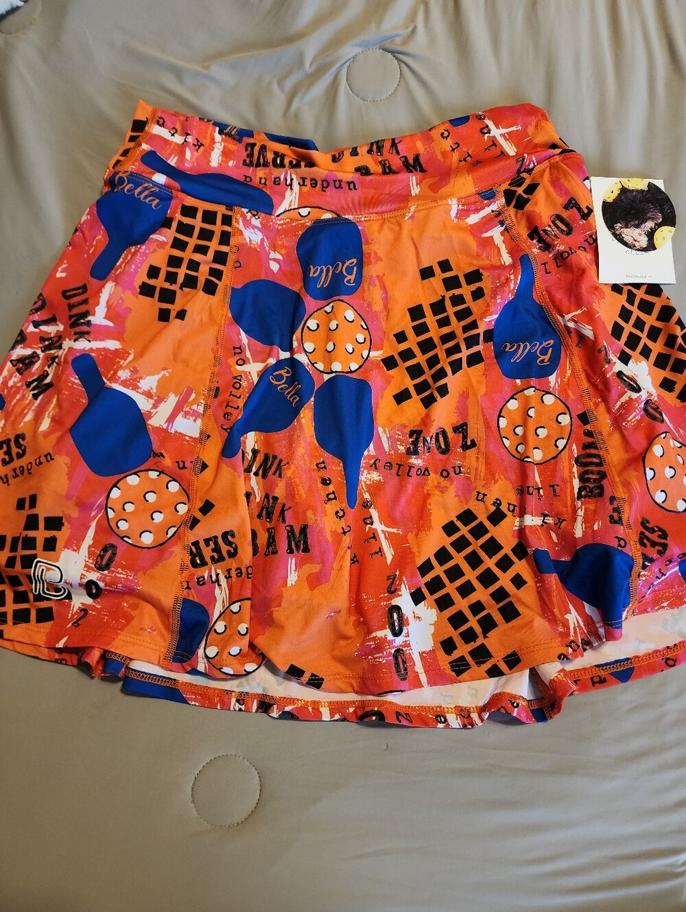 Bright Pickleball Tennis Skort w Built In Shorts Colorful Retro Print